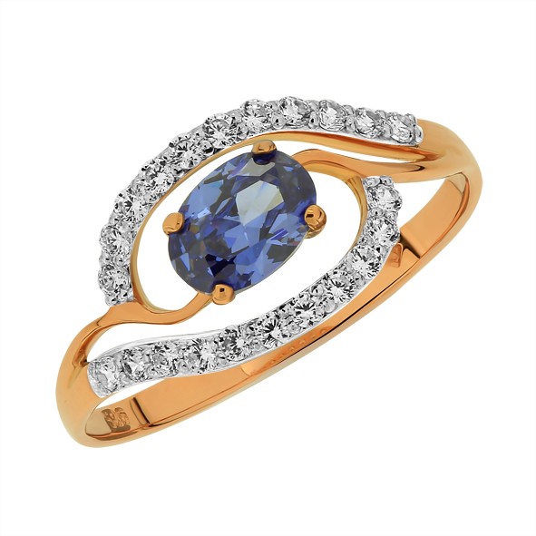 Кольцо из русского золота с цирконием