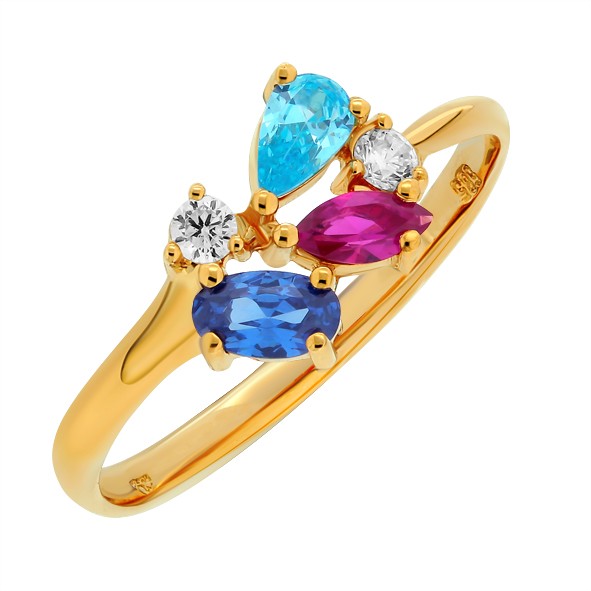 Ladies ring in red gold 585 with Stone 18,5(58)