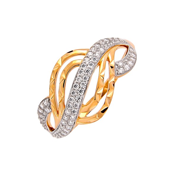 Ladies ring in red gold 585 with Zirconia 17,5(55)
