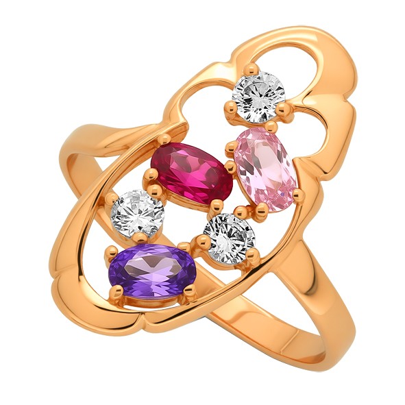 Damenring in Rotgold 585 mit Zirkonia