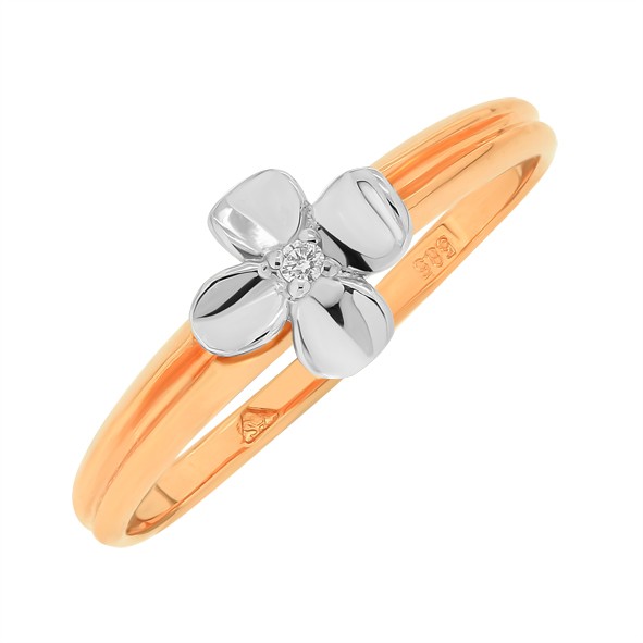 Ladies ring in red gold 585