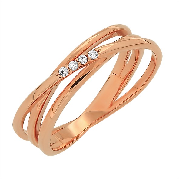 Ladies ring in red gold 585 Zirconia 16,5(52)