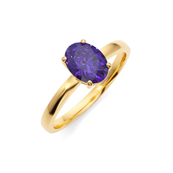 Ladis ring made of gold with real stone