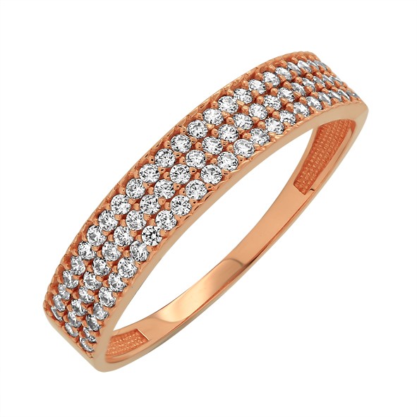 Ladies ring in red gold 585 Zirconia