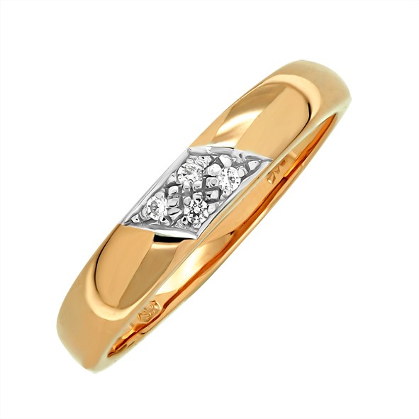 Кольцо из русского золота с камнями 17,5(55)