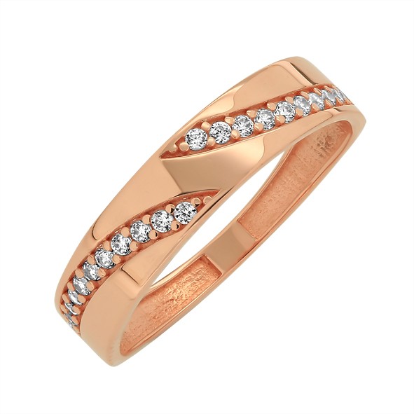 Ladies ring in red gold 585 Zirconia