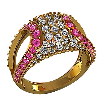 Gold ring with zirconia