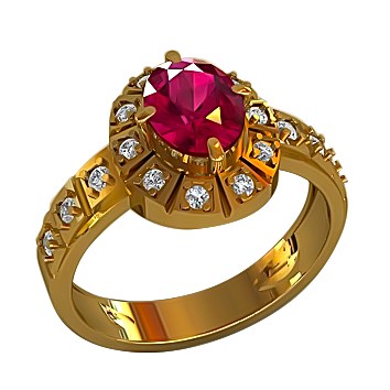 Золотое кольцо с рубином