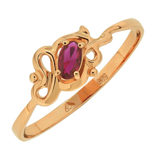 Ladies ring in red gold 585