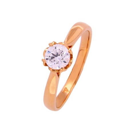 Ladies ring with brilliant 19(60) / Red gold / 8 kt