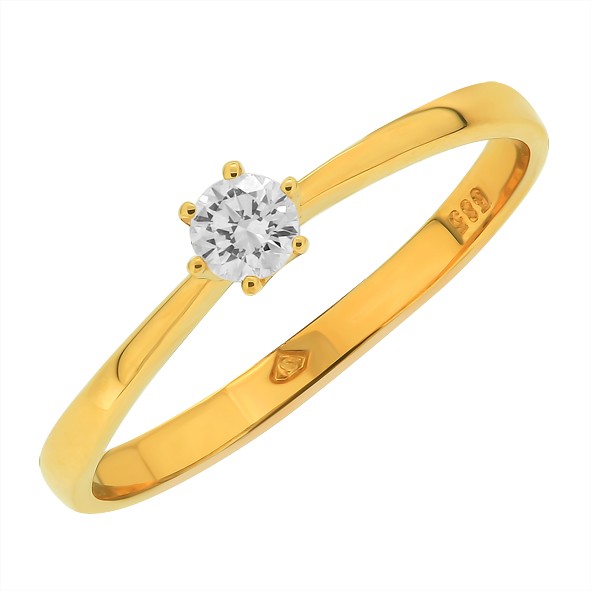 Золотое кольцо с бриллиантом