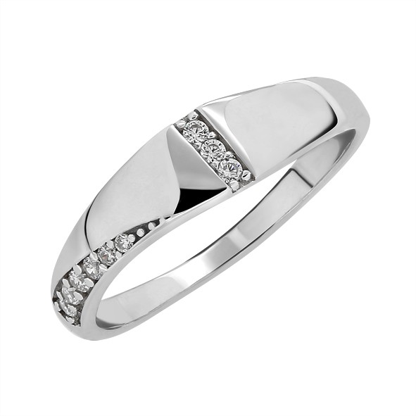 Серебряное женское кольцо с цирконием