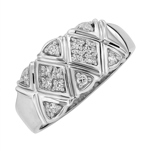 Женское кольцо с  цирконием из серебра