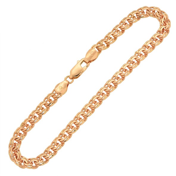 Men gold bracelet 23 cm / Red gold / 18 kt
