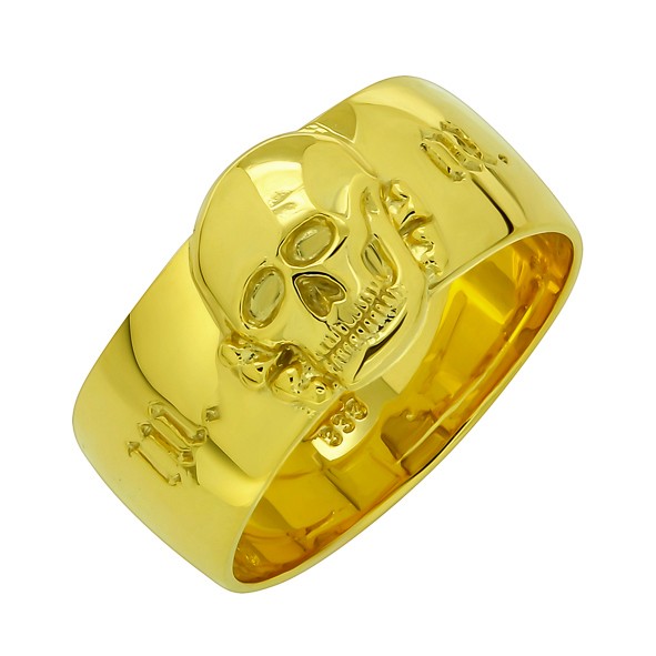 Золотое мужское кольцо Череп