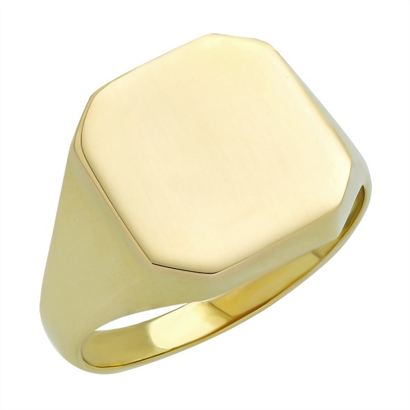 Золотое мужское кольцо-печатка