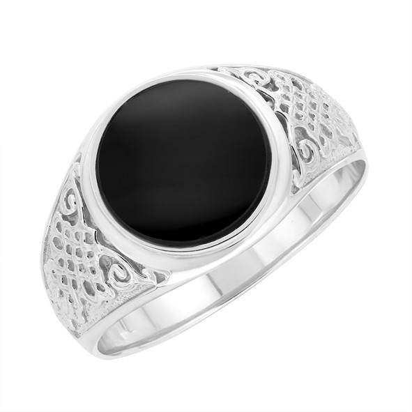 Herrenring aus Silber 925 mit Onyx