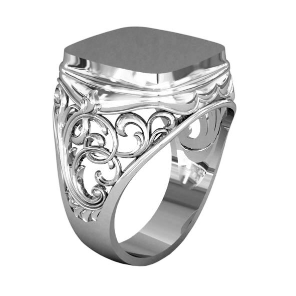 Мужское кольцо-печатка из серебра