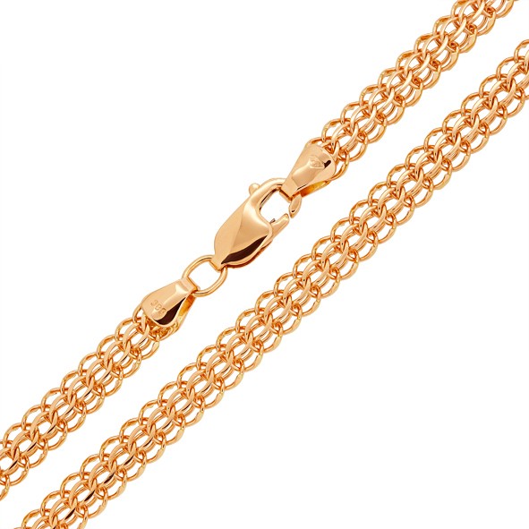 Double-S-chain 60 cm / Red gold / 9 kt