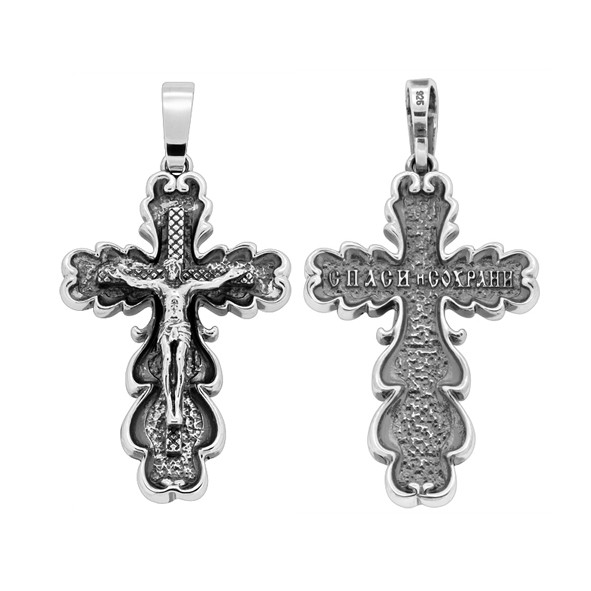 Крест православный из серебра 925
