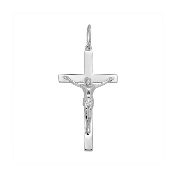 Католический крест из серебра Не чернённая