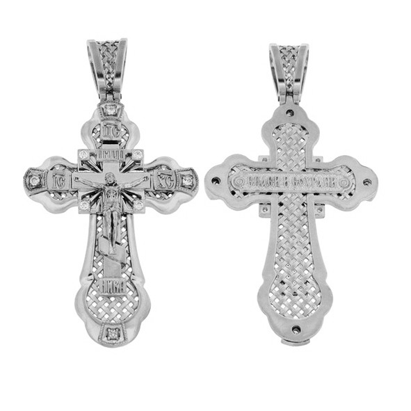 Orthodox cross with the Crucifixion of Christ Not blackened
