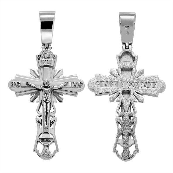 Orthodox cross with the Crucifixion of Christ Not blackened