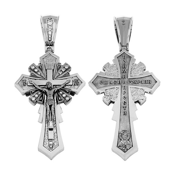 Orthodox cross with the Crucifixion of Christ