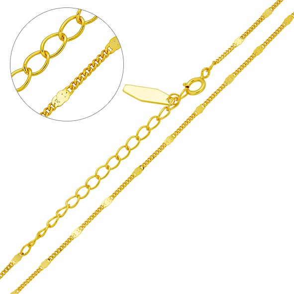 Комбинированная цепь из серебра 925 пробы // золотое покрытие