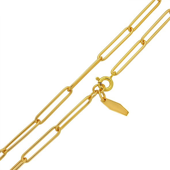 Halskette aus Silber 925, Ankerkette // vergoldet