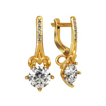 Earrings in gold with stone