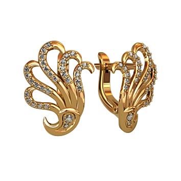 Women's Earrings in gold with Zirconia