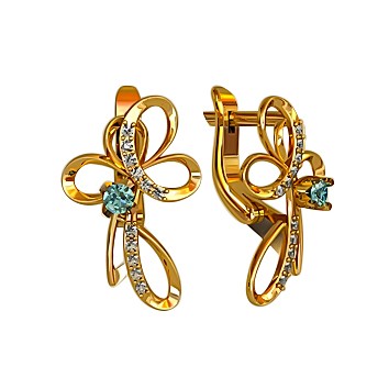 Gold earrings with stones