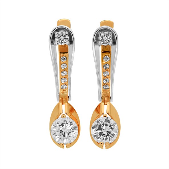 Золотые серьги русское золото 585 пробы