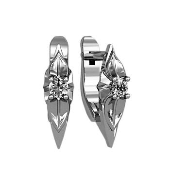 Ohrringe aus Gold mit Zirkonia Swarovski Elements Weißgold / 585