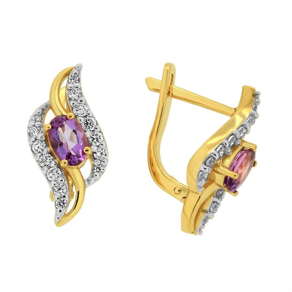 Ohrringe aus Gold mit Amethyst