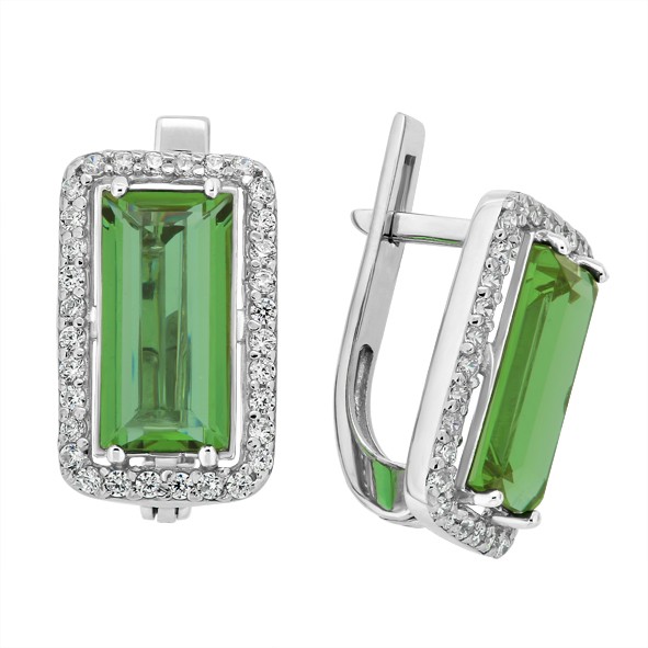 Silver earrings 925 with sultanit
