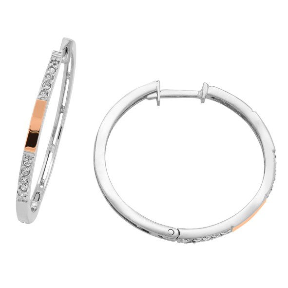 Ohrringe Creolen in Silber 925 mit Zirkonia
