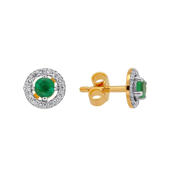 Earrings with emerald Diamondss