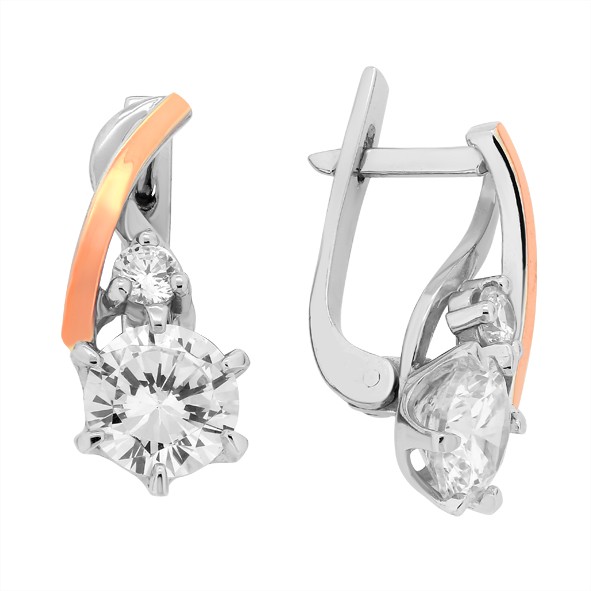 Silver earrings 925 with Zirconia