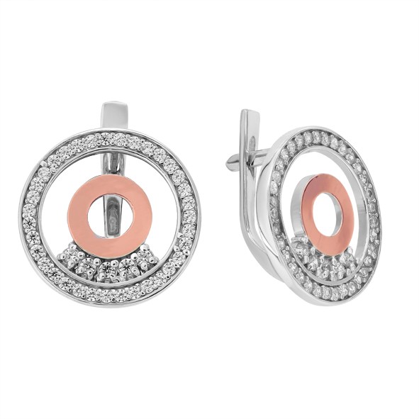 Silver earrings 925 with Zirconia