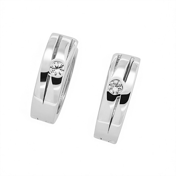 Серебряные Креолы с цирконием