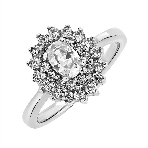Ladies ring with zirconia in silver 925 17,5(55)