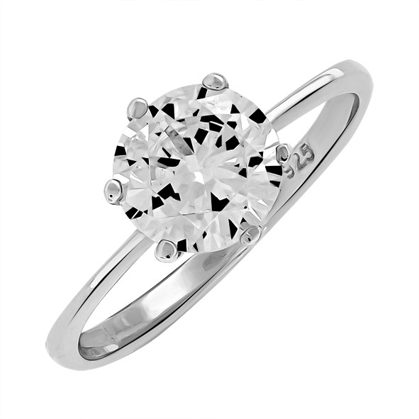 Silver ring with zirconia 18,5(58)