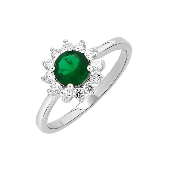 Ladies silver ring with zirconia 18(57)