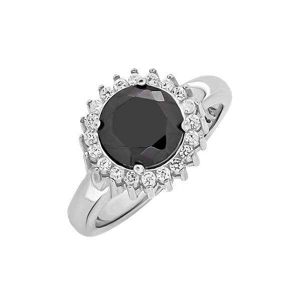 Ladies silver ring with zirconia