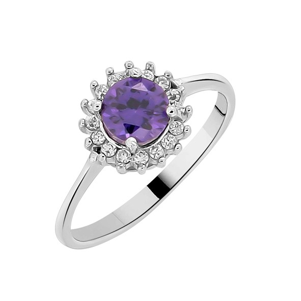 Ladies silver ring with zirconia 18,5(58)