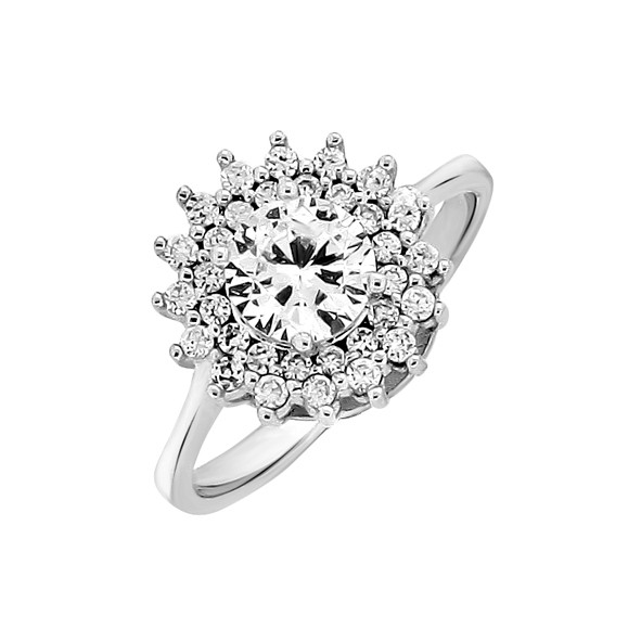Женское серебряное кольцо с цирконием 17,5(55)