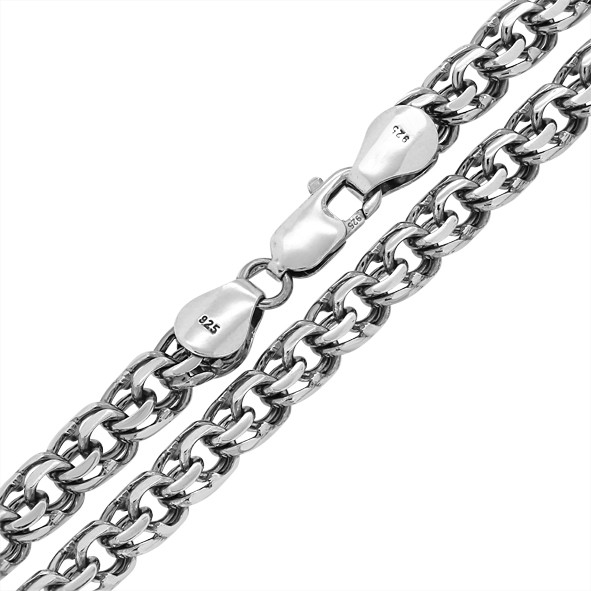 Garibaldikette, Halsketten aus Silber 60 cm / Geschwärzt