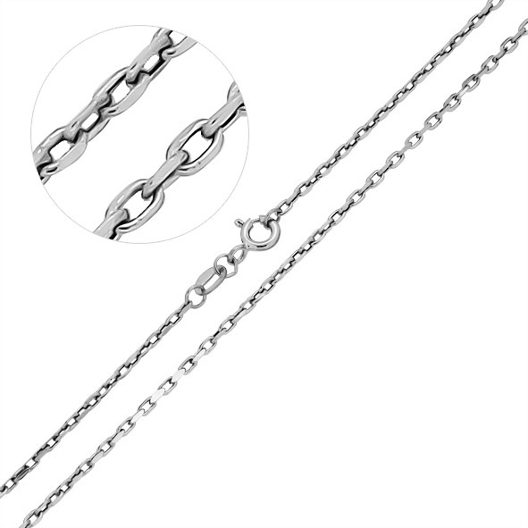 Halsketten aus Silber 925, Ankerketten Rhodiniert 45 cm